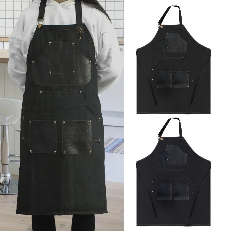 Handmade Adjustable Tattoo Apron High Quality Denim Jean Tattoo Working Apron with Neck Straps Tools Pockets high waisted retro denim skirt for women in deep blue summer commuting with straps and a slim a line shorts skirt