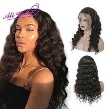 Ali Grace Hair 13*4 фронтальные парики шнурка перуанское неплотное переплетение 13*6 фронтальные парики шнурка 360 кружевных фронтальных париков предварительно сорванные волосы remy