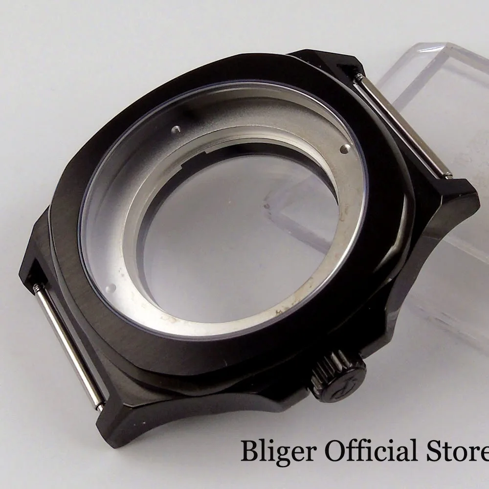 For Miyota 8215 Mingzhu 2813 Eta 2836 Square 44mm Watch Case Black Pvd