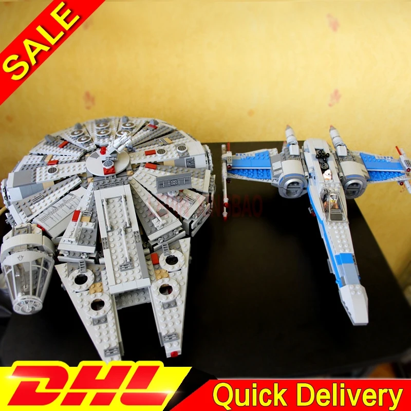 

LP 05007 Millennium Falconed UCS LP 05029 X Wars wing fighter Star Wars Blocks legaoings Toys Clone 75149 75105