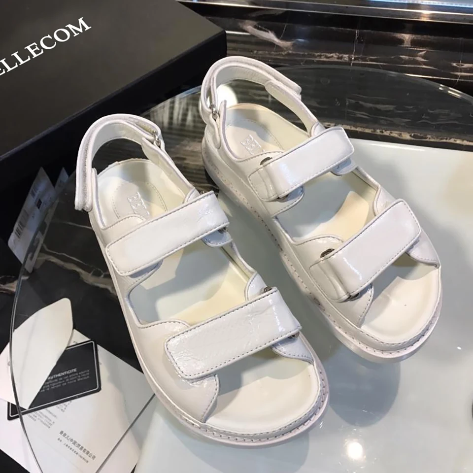 

BELLECOM 2019 Summer New Paint with Magic Paste for Leisure Sports Sandals