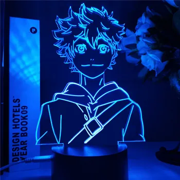 

Acrylic Led Night Light Anime Haikyuu Shoyo Hinata Figure for Kids Bedroom Decor Nightlight Cool Manga Gadget Child Table Lamp