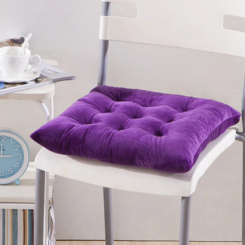 Deep purple Crystal Velvet Chair Back Cushions Winter Warm Pillow Home Kitchen Decor Seat Mat Popular Modern Sofa Car Seat Pad Thick Cushion - Color: Deep purple