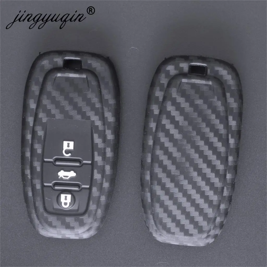 Jingyuqin 10 шт. защитный чехол для ключей для автомобиля, стильный чехол для Audi A6L A4L Q5 A3 A4 B6 B7 B8, смарт-чехол из углеродного волокна, аксессуары для оболочки