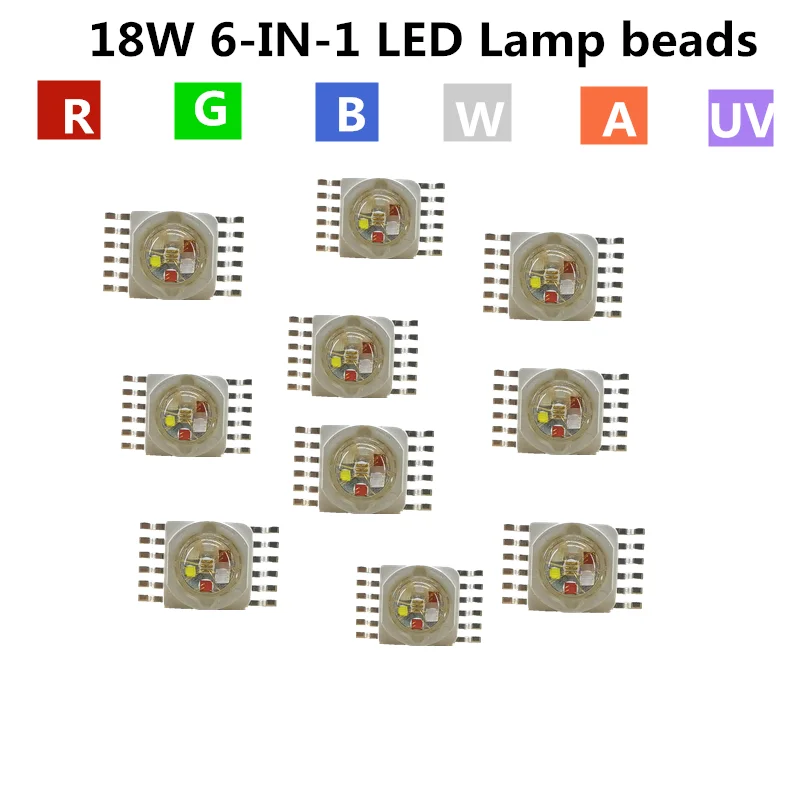 10pcs / RGBWA+UV 6IN1 led lamp beads stage lighting led diode special LED light bead