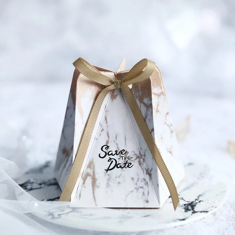 

New Creative Marble Candy Box Wedding Favors And Gifts Box Paper Candy Box Chocolate Packaging Box Party Supplies Decorations