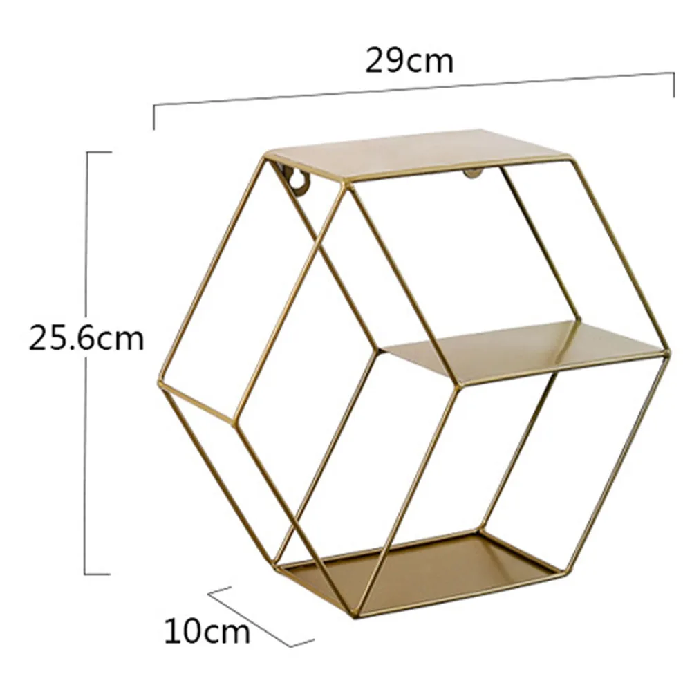 Настенная полка домашний декор железная спальня шестигранная подставка для хранения геометрическая фигура многофункциональная подвесная скандинавская гостиная ресторан
