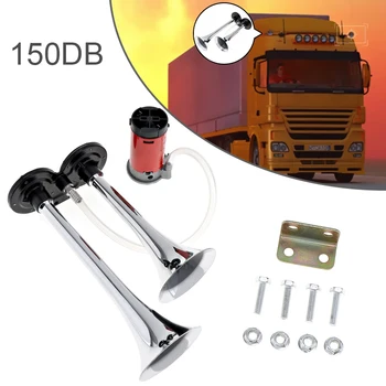 

12V Universal 12V Car Auto Dual Trumpets Air Horn with Compressor kit 150DB Super Loud for Car Truck Boat Motorcycle