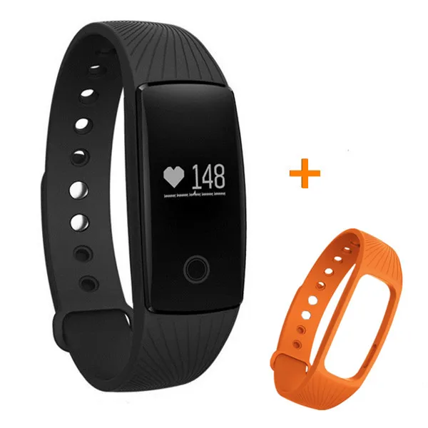 Bluetooth Смарт-браслет пульсометр фитнес-браслет для Android iOS смарт-браслет PK Xiaomi Miband2 - Цвет: Black and Orange