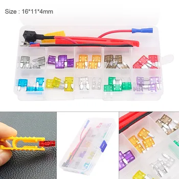 

40pcs/set Colorful Small Blade Fuse Assortment Take Electrical Appliances Set with Plastic Box for Vehicle Cars