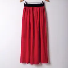 Весенняя, летняя шифоновая юбки женские, макси, новая однотонная Длинная женская юбка длинные Для женщин юбки Saias Костюмы Харадзюку женская одежда