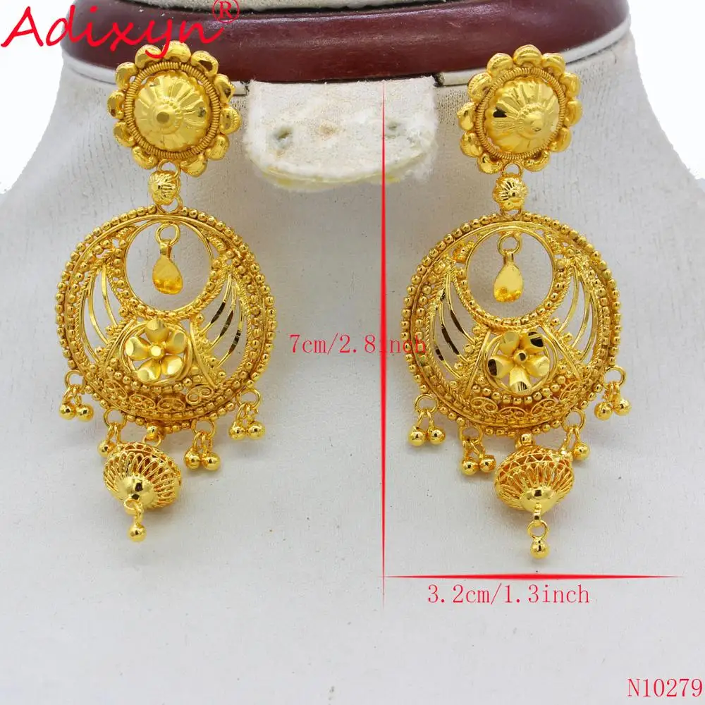 Adixyn New India Ethnic Earrings For Women Gold Color/Copper Manual Jewelry Religious Activities N10279