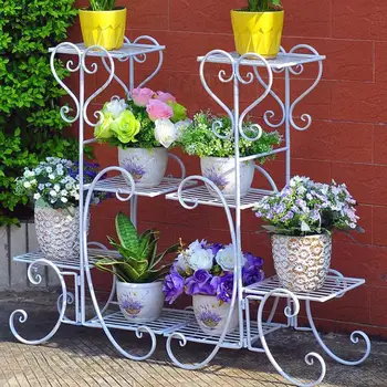 

wrought Iron Flower Models, A Hollow Floor Layers Of Indoor And Outdoor Living Room Multi-functional Flowerpot More Than Other