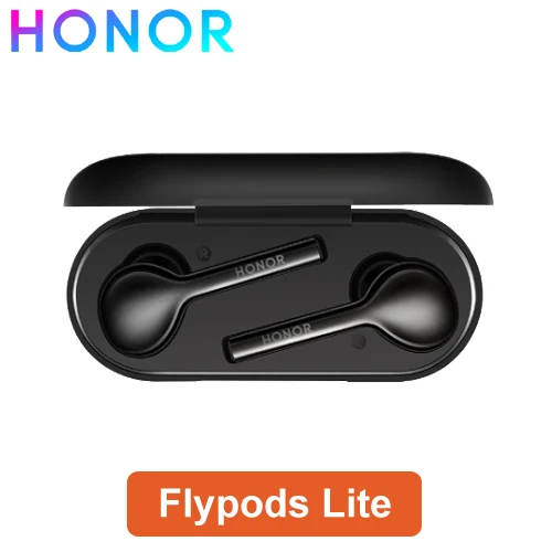 Black Huawei Honor Flypods Lite Freebuds Lite Беспроводные Наушники Hi-Fi Bluetooth наушники TWS водонепроницаемые IP54 управление нажатием - Цвет: Black