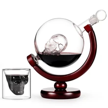 Череп Глобус разливщик Красного Вина Стеклянный Графин бренди Decant кувшин бар клуб шампанское бутылка для воды двойной стакан питьевой es подарки