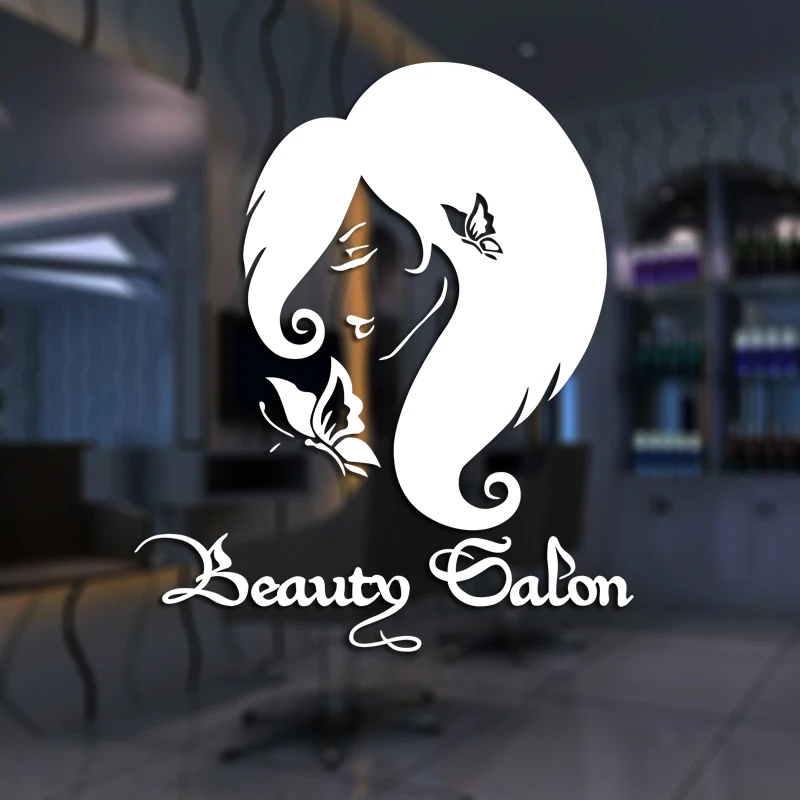 Hair Salon Sticker Beauty Scissors Decal Haircut Name Posters Vinyl Wall Art Decals Decor Decoration Mural Salon Sticker M0021