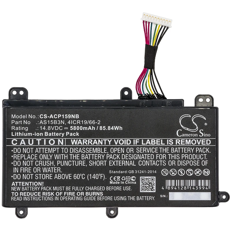 Cameron sino 5800 мач аккумулятор для ноутбука ACER Хищник 15 G9-591 G9-591-70F6 G9-591-713C 4ICR19/66-2 |