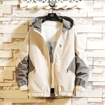 

JANPAN Style Print 2020 Spring Autumn Sport Outdoor Black White Jacket Men'S Streetwear Bomber Clothes Plus Asian Size M-5XL