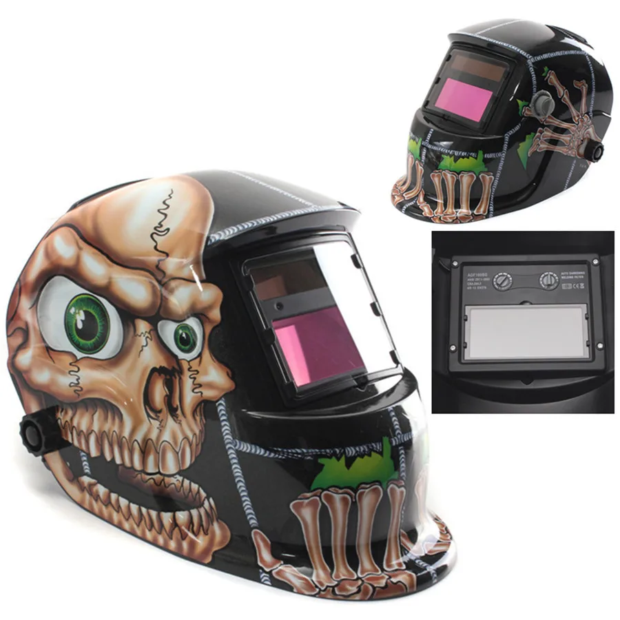 Discount  New Solar Automatic Darkening Welding Helmet Mask Arc Tig Mig Mask Grinding Welding Mask Welding Sh