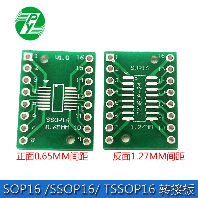 

SOP16 SSOP16 TSSOP16 Patch to In-line DIP 0.65/1.27 Adapter Board