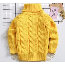 CYSINCOS От 2 до 4 лет однотонная зимняя плотная трикотажная рубашка с высоким воротником для мальчиков однотонный пуловер с высоким воротником зимний свитер