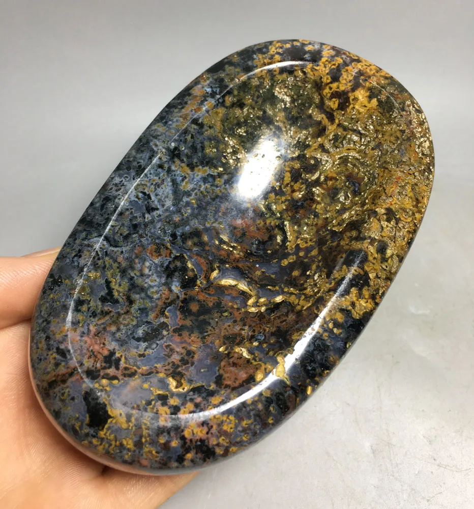 

356g High quality Natural crystal healing fengshui Home decoration polishing Ocean jasper ashtray