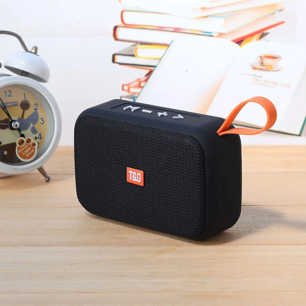 Черный Мини Bluetooth динамик HiFi 3D стерео аудио динамик Поддержка TF карты/AUX/USB Домашний уличный музыкальный плеер динамик s с микрофоном - Цвет: Черный
