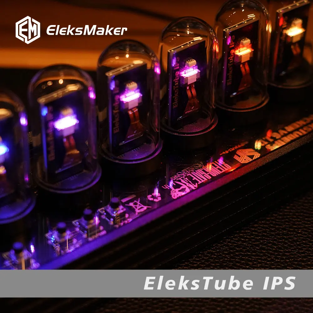 Elekstube IPS RGB Quasi Imitated Glow Tube Clock Desktop Creative Decoration Gift Destiny Stone Door