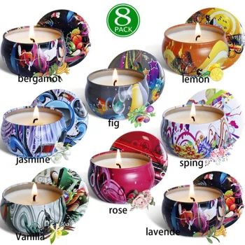 

8Pcs/Set Soybean Wax Insect Repellent Scented Candles Citronella Oil-scented Candle For Household Wedding Birthday Decoration