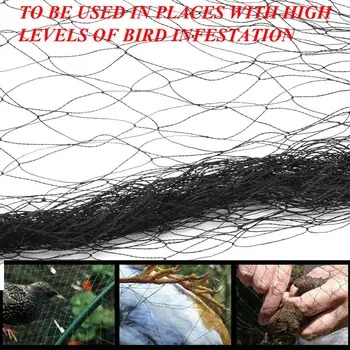 

New Black Garden Anti Bird Net Nylon Netting 3x10m Fruit Poultry Aviary Poud Prevent Net Traps Garden Orchard Pest Control 5cm M