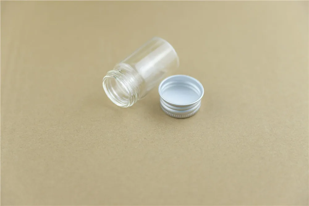 24PCS 30mm 20ml Cute Small Glass Bottles Aluminum Caps Glass Tiny Jars Vials Transparent Glass Containers Perfume Bottles (3)