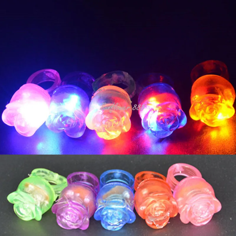 24pcs Flashing Led Ring, 2 Styles Designstrawberry And Rose Pattern