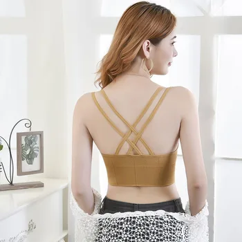 

Women's Double Cross Back Sports Bras,Seamless Breathable Padded Sports Top,Shockproof Running Fitness Yoga Bra Top