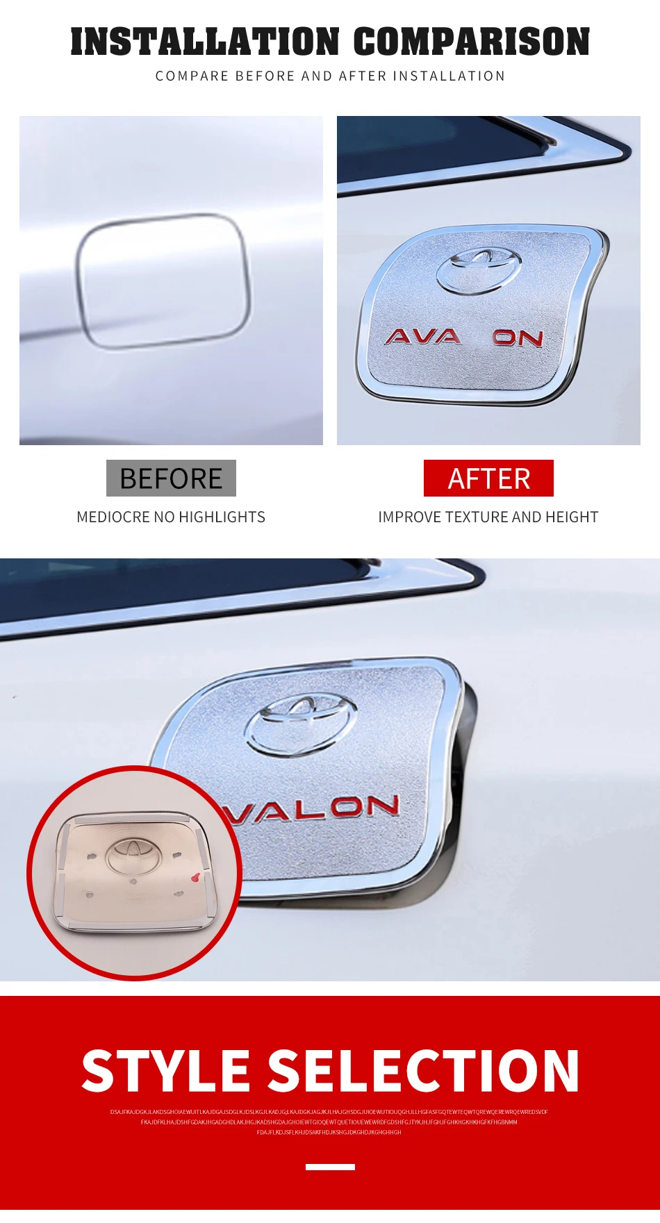 Модификация для Toyota Для Avalon Оцинкованная Крышка топливного бака наклейки, персонализированные наклейки на тело, декоративные наклейки