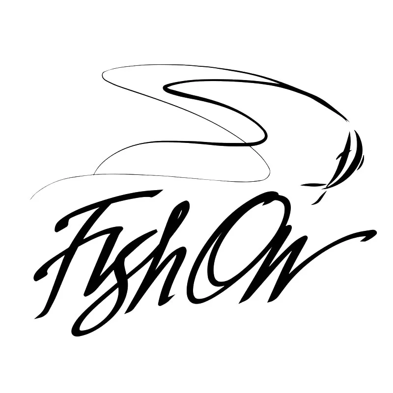 15*11.8CM Fishing Car Stickers Personalized Accessories FISH ON FLY