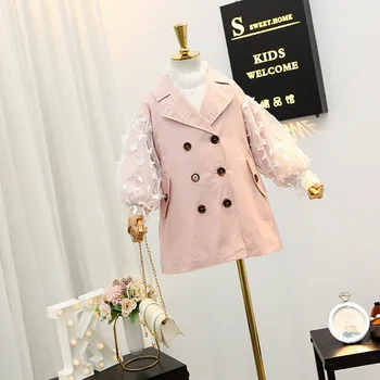 

Girls' windbreaker 2020 new autumn children's jacket mid-length British style Western fashion children's fashion trend