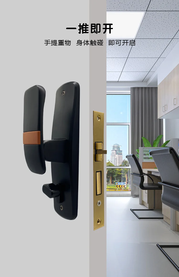 2021 New Style New Sliding Door Lock Golden Door Handle Zinc Alloy Sliding Lock Office Door Lock