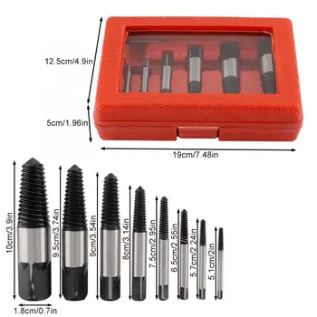 

8 Pieces Screw Stud Remover Set Broken Damaged Bolt Extractor keys for auto repair Car Disassembly Tool