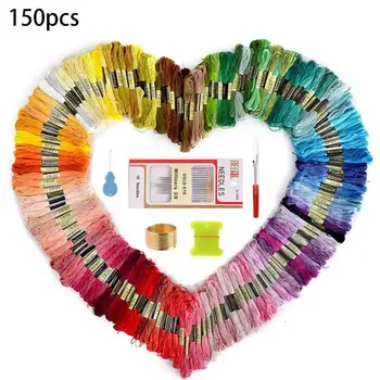 

Embroidery Thread, Friendship Bracelets Strings, Premium Rainbow 150 Color Embroidery Floss for DIY Craft With the tool