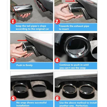 

For Volvo S60 V60 2011-2013 Exhaust Muffler cover Set Rear Clamp Stainless steel