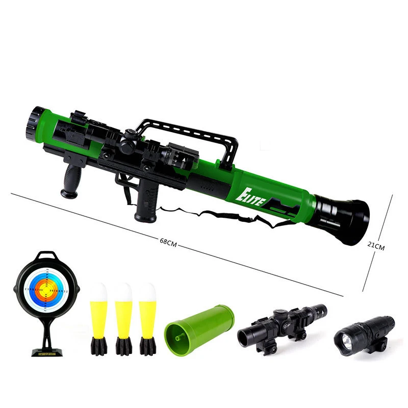 ZhenDuo Toy rocket launcher bazooka model mortar toy can launch chasing bomb sound and light toy Gun for Children Christmas Gift