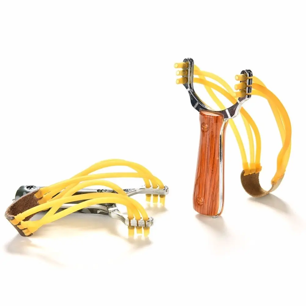 Tirachinas de aleación de aluminio profesional, catapulta con lazo de camuflaje, herramientas para jugar al aire libre