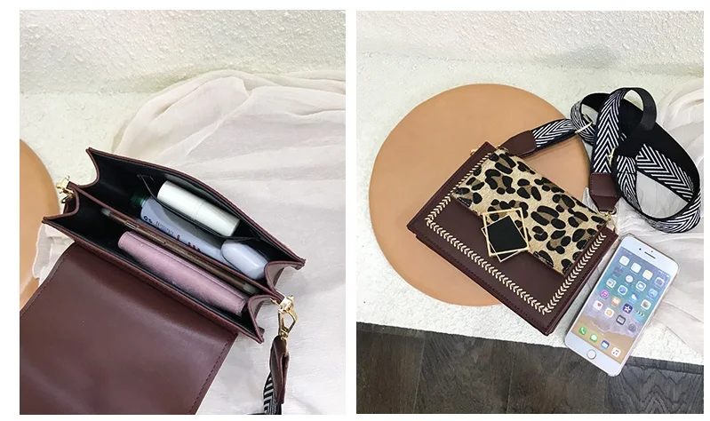 Зимняя мини-сумка из искусственной кожи, сумка через плечо, маленькие сумочки, леопардовые женские сумки-мессенджеры на плечо со специальным замком, Bolsa Feminina