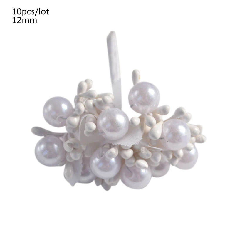 1 Set White Artificial Flower Fruit Stamens Cherry Christmas Plastic Pearl Berries for Birthday DIY Gift Box Decorated Wreaths - Color: A13