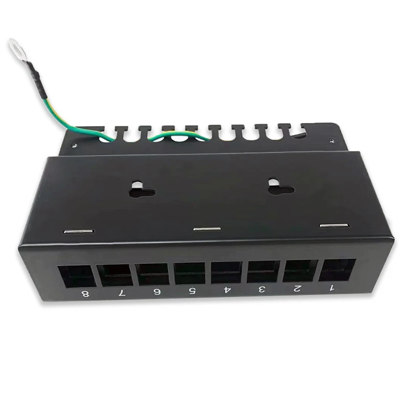 Vazio em Branco Patch Panel Keystone Enclosure Box Blindado para Rj45 Keystone Jack Sockets Desktop Wall Mount Portas 12 Portas - Imagem 2