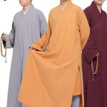 "На каждый день; унисекс; хлопок настоятель буддийского монастыря монахи костюмы Будды монах Шаолиня кунг-фу Униформа Платье из мультфильма «Холодное сердце» лежал халат для медитации, цвета: красный, черный, синий