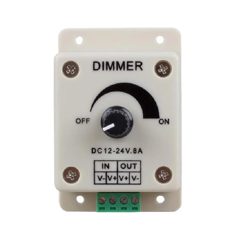 3pcs/lot LED Dimmer Switch DC 12V 24V 8A Adjustable Brightness Lamp Bulb Strip Driver Single Color Light Power Supply Controller