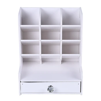 

DIY Multifunctional Pen Box Holder Pen Display Cabinet with Drawer Office School Accessories Desktop Storage Rack