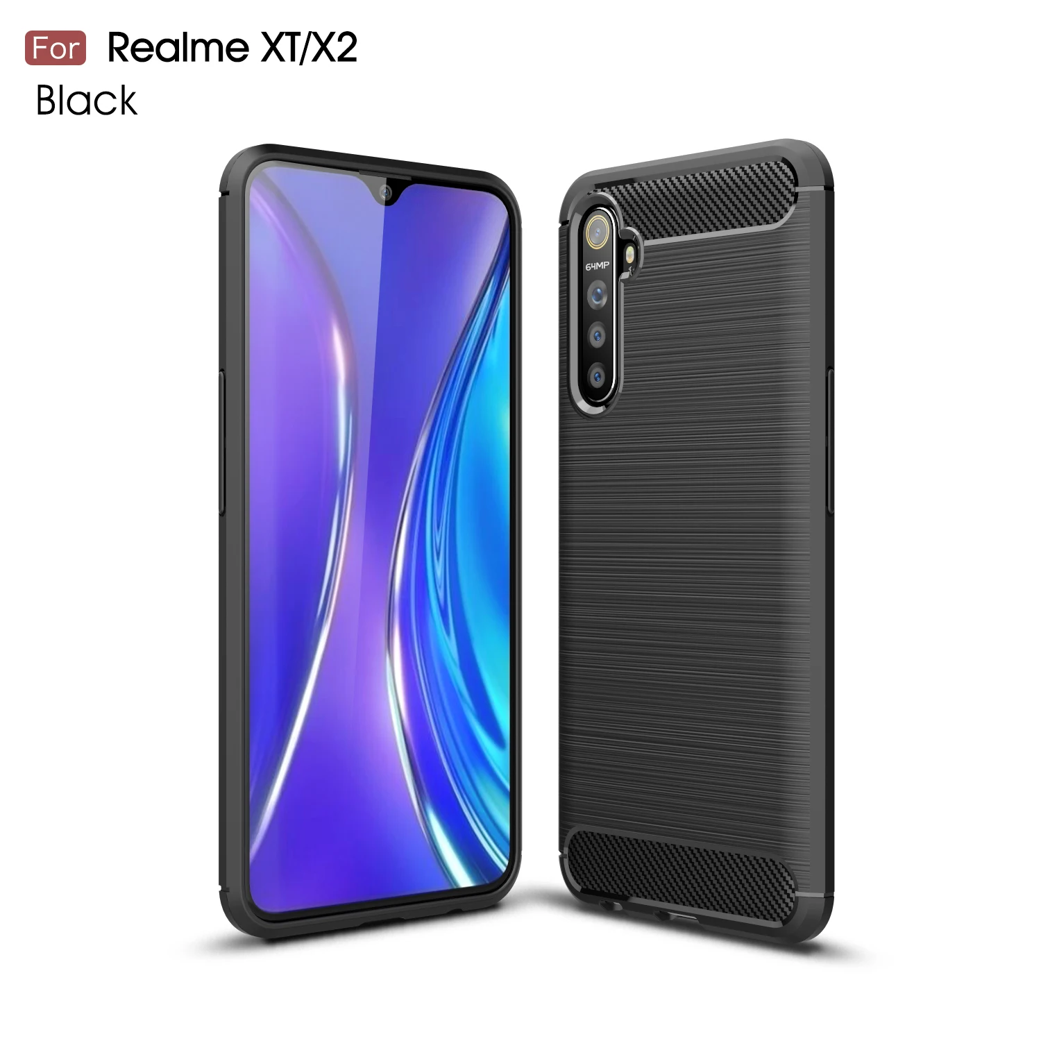 For OPPO Realme XT Phone Case Realme X2 X Cover Shockproof Silicone Brushed Texture Case on Realme 5 Pro 3 Pro 2 Pro U1 1