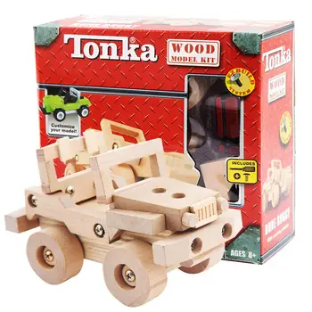 

Kuulee Wooden Car Model Toy Dismouting Car Jeep DIY Puzzles Car Toy Wholesale Dismouting car